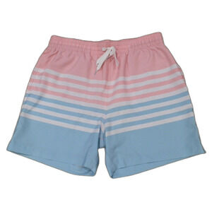 Chubbies Swim Trunks On the Horizon 5.5" Striped Pink White Blue Men's Medium